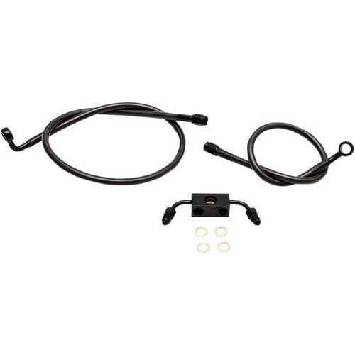 LA Choppers Midnight Braided Brake Line Kit - Sportster ABS | LA-8321B08M