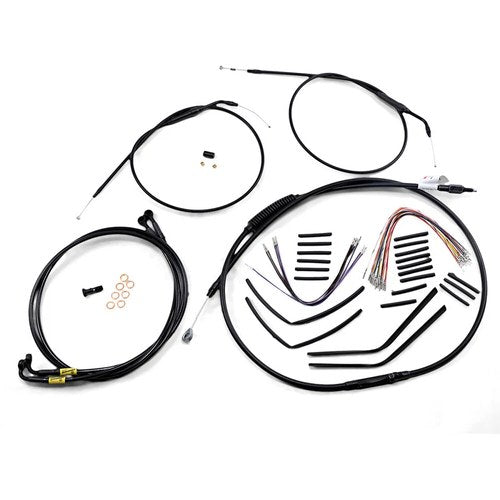 Burly Brand Complete Black Vinyl Handlebar Cable/Brake Line Kit | B30-1193