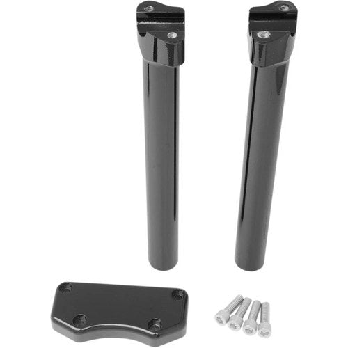 Drag Specialties 12" Black Buffalo Risers w/ Top | 0602-0599