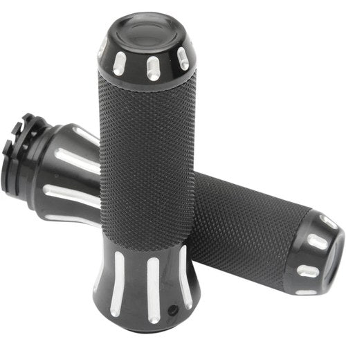 Drag Specialties Black Cut Custom Grips | 354126