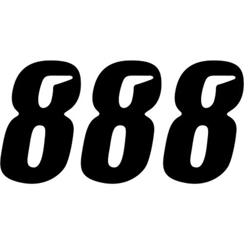 D'Cor Visuals Slash Number Plate - #8 - Black - 6" | 45-29-8