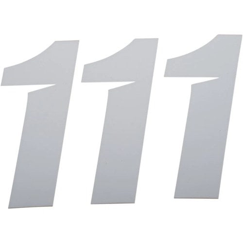 D'Cor Visuals Slash Number Plate - #1 - White - 6" | 45-30-1