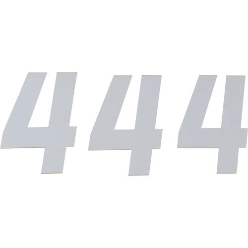 D'Cor Visuals Race Number Plate - #4 - White - 6" | 45-36-4