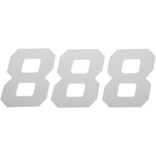 D'Cor Visuals Race Number Plate - #8 - White - 4" | 45-34-8