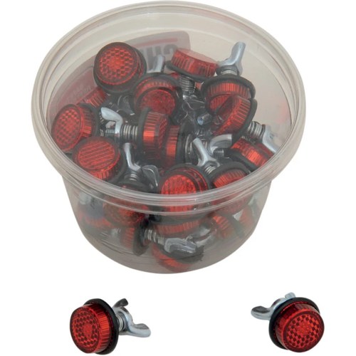 Chris Products License Plate Reflectors - 40ct Tub - Red | CH40R