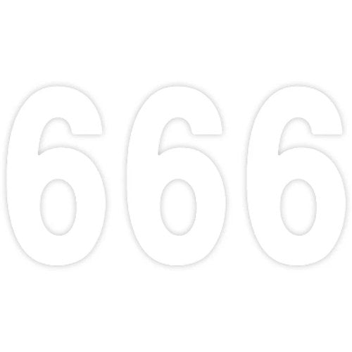 Factory Effex Pro Number 6 - White - 8" | 02-4376