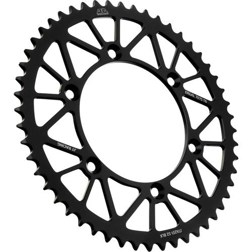 JT Sprockets Rear Racelite Sprocket Alum 52T-520 Blk Hon/Yam | JTA251.52BLK