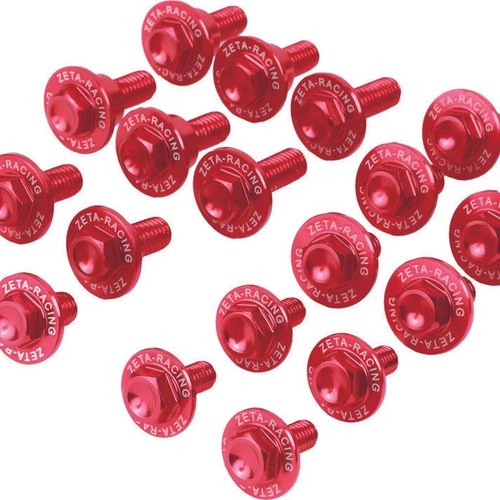 Zeta Aluminum Body Bolt Kit, Red | ZE88-5052