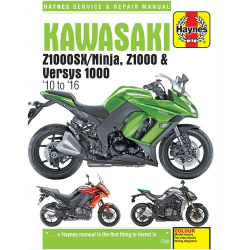 Haynes Repair Manual for Kawasaki Versys 1000/ZX1000SX/Ninja/Z1000 (6377)