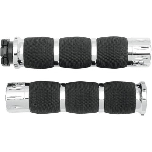 Avon Air Cushion Grips 1" for Metric Cruisers (RIVAL Chrome)