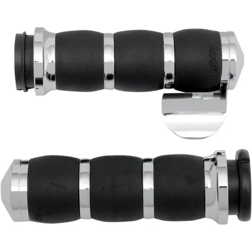 Avon Velvet Air Grips for H-D Motorcycles w/Fly-By-Wire (THROTTLE Boss Chrome)