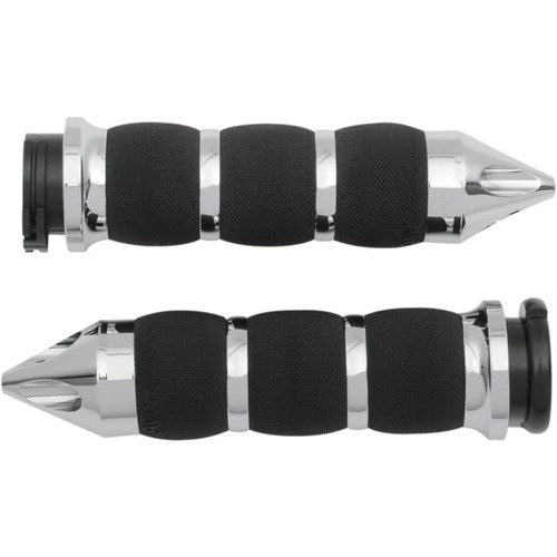 Avon Air Cushion Grips for H-D Motorcycles w/Cable Throttle (SPIKE Chrome)