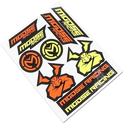 Moose Racing MX Off-Road Agroid Decal/Sticker Sheet (Yellow/Orange)
