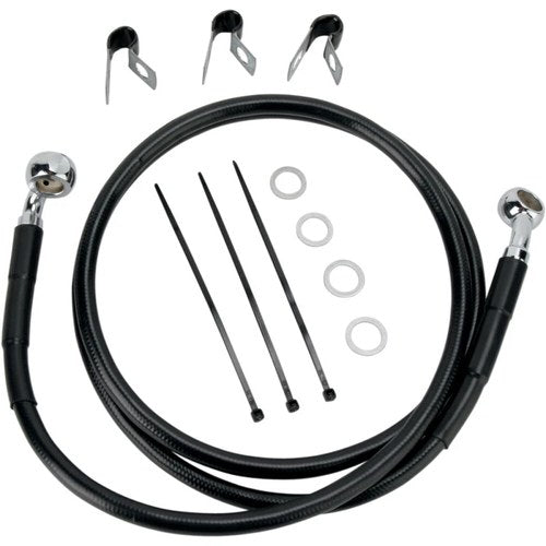 Drag Specialties Front Brake Line Flst 00-07 Black | 660214-BLK