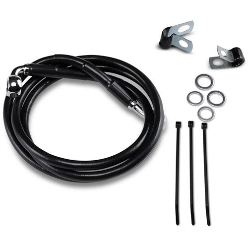 Drag Specialties +4" Brake Line - Front - Black Vinyl - 95-99FXD | 640113-4BLK
