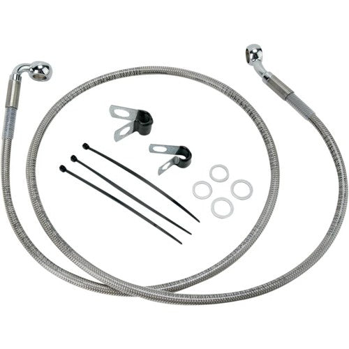Drag Specialties +4" Brake Line - Front - Stainless Steel - Fxd 00-5 | 640112-4