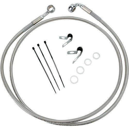 Drag Specialties +10" Brake Line, Front - Stainless Steel - Fxd 95-9 | 640113-10
