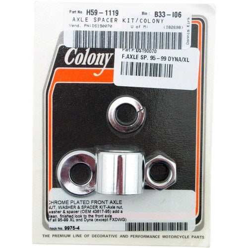 Colony Axle Spacer/Nut Kit - Front - 95-99 Dyna/XL | 9975-4