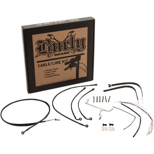 Burly Brand Complete Black Vinyl Handlebar Cable/Brake Line Kit | B30-1176
