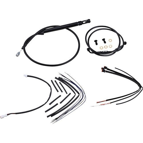 Burly Brand Black Vinyl Jail Bar Cable Kit For 12" Handlebars | B30-1257