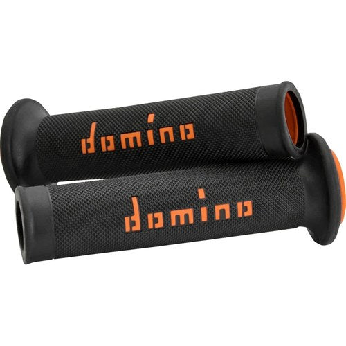 Domino Black/Orange Dual Compound MotoGP Grips | A01041C4540