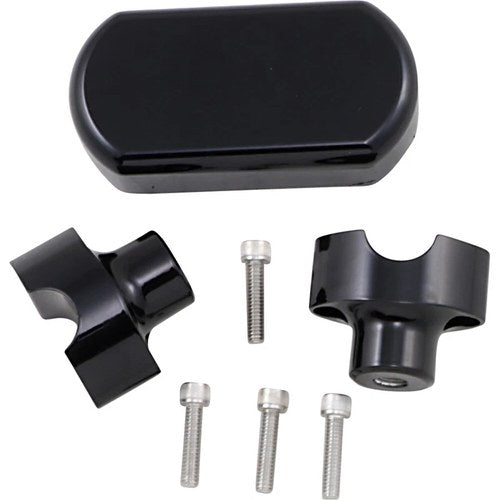LA Choppers Black 1-1/2" Risers w/ Solid Top | LA-7442-01B