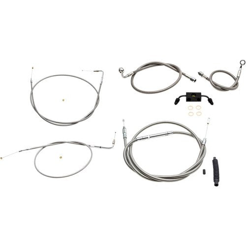 LA Choppers Standard Braided Handlebar Cable/Brake Line Kit | LA-8321KT-08