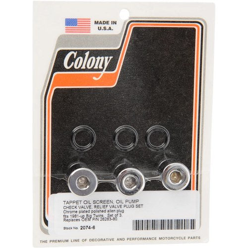 Colony Plug Kit Oil Pump 81-99 Big Twin | 2074-6