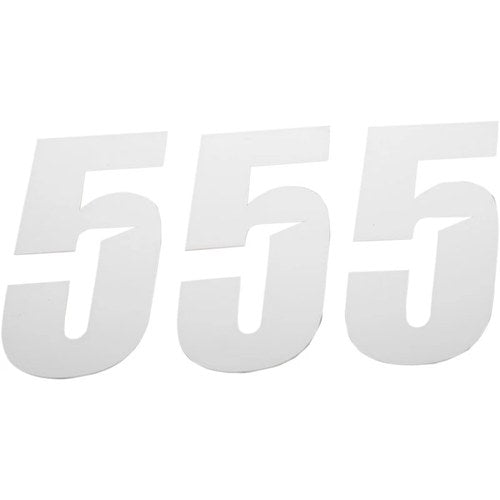 D'Cor Visuals Slash Number Plate - #5 - White - 6" | 45-30-5