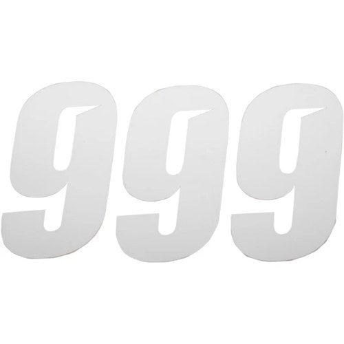D'Cor Visuals Slash Number Plate - #9 - White - 6" | 45-30-9
