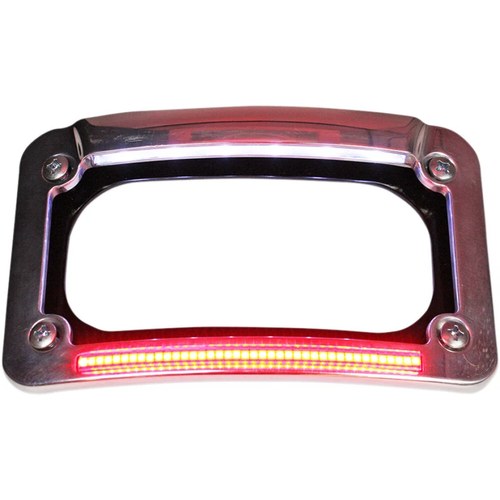 Custom Dynamics Dual-LED License Place Frame - Indian - Chrome | CD-LP-IND-C