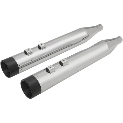 Drag Specialties 4" Slip-On Mufflers - Chrome/Black - FL '95-'16 | H00969