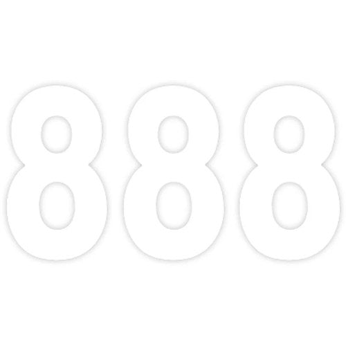 Factory Effex Mini Pro Number 8 - White - 4" | 04-2568