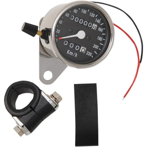 Drag Specialties 2.4" Kph LED Mechanical Speedometer/Indicators/Trip | 21-6817DS