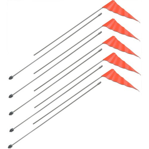 Safety Vehicle Emblem Flag and Pole - 7' White Pole - 5 Pack | 10B