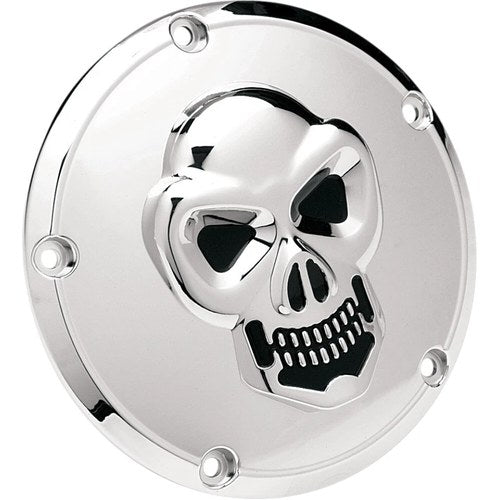 Drag Specialties Skull Derby Cover - Chrome - 5 Hole | 33-0062-PC