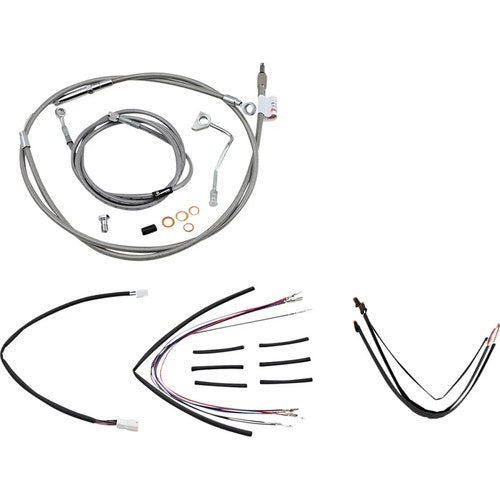 Burly Brand Complete Stainless Braided Handlebar Cable/Brake Line Kit | B30-1159