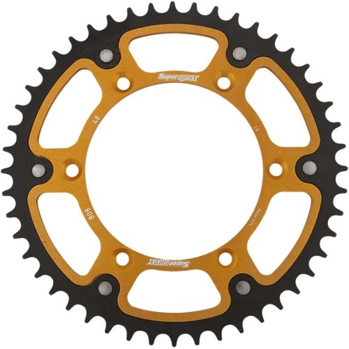 Supersprox Rear Stealth Sprocket Alu/Stl 48T-520 Gld Suz | RST-808-48-GLD