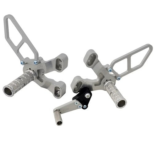 Ducati 2007-2011 848 / 1098 / 1198 Woodcraft Silver Rearsets - Standard Kit
