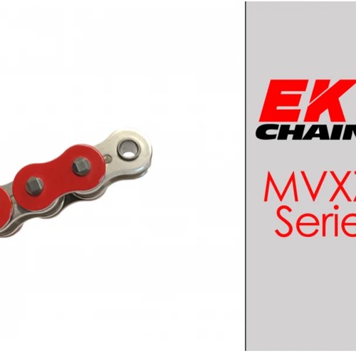 EK MVXZ2-520 Motorcycle Chain 120 Links Tensile Strength 9000 lbs Red