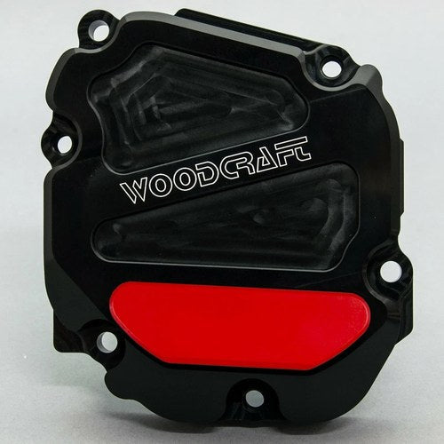 Kawasaki 2011-25 ZX10R Woodcraft Rhs Ignition Trigger Engine Cover - Red Pad