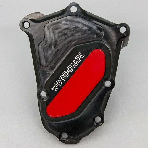 BMW 2015-19 S1000XR Woodcraft Right Side Crankshaft Engine Cover - Red Plate
