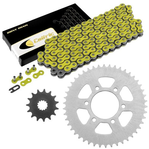 Drive Chain & Sprockets Kit for Kawasaki ER-6F ER-6N EX650 2006-2016 Yellow