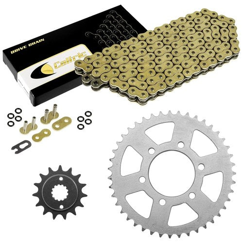 Gold O-Ring Drive Chain & Sprockets Kit for Kawasaki ZX-6R ZX-6Rr Ninja 2005 06