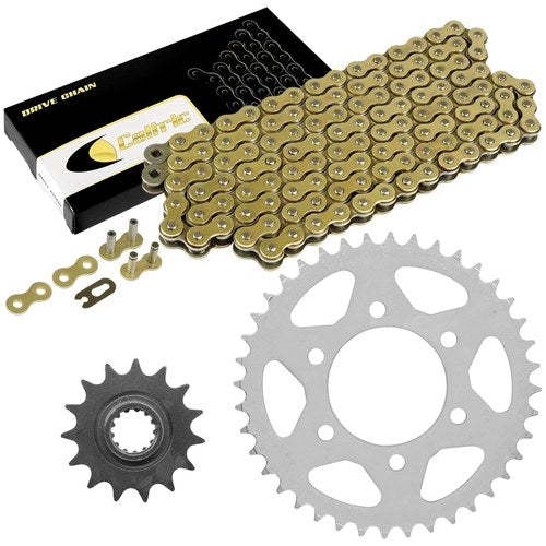 Drive Chain & Sprockets Kit for Kawasaki ZX600 ZZR600 2005 2006 2007 2008 Gold