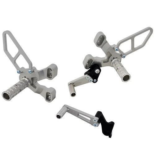 Ducati 2011-2013 848 Evo Woodcraft Racing Silver Rearsets - Complete Kit