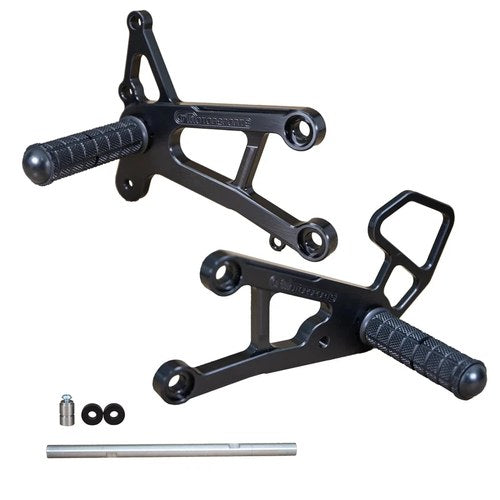 Kawasaki 2006-2010 ZX10R Woodcraft Rearsets with Return Spring - Standard Kit