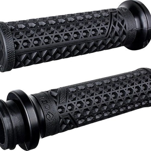 Odi Vans V-Twin Full Waffle Lock-On Grips 1" Black/Black Clamp HD Tbw