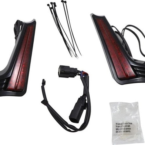 Ciro Filler Panel Fascia Lights Black/Red #40043 Harley Davidson
