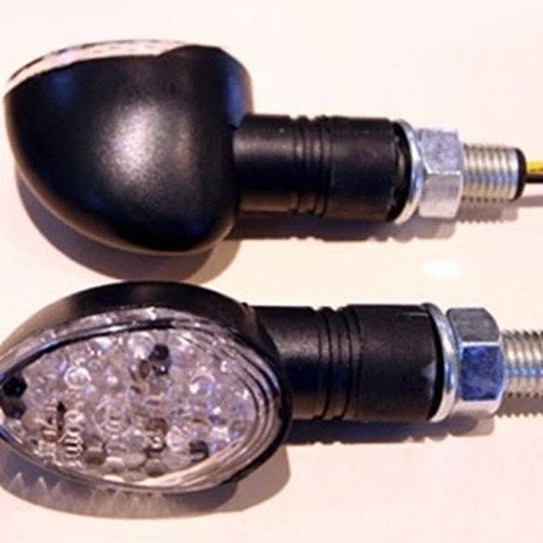 K&S Ultra Mini Stalk LED Oval Marker Lights Long Stem Carbon/Clear